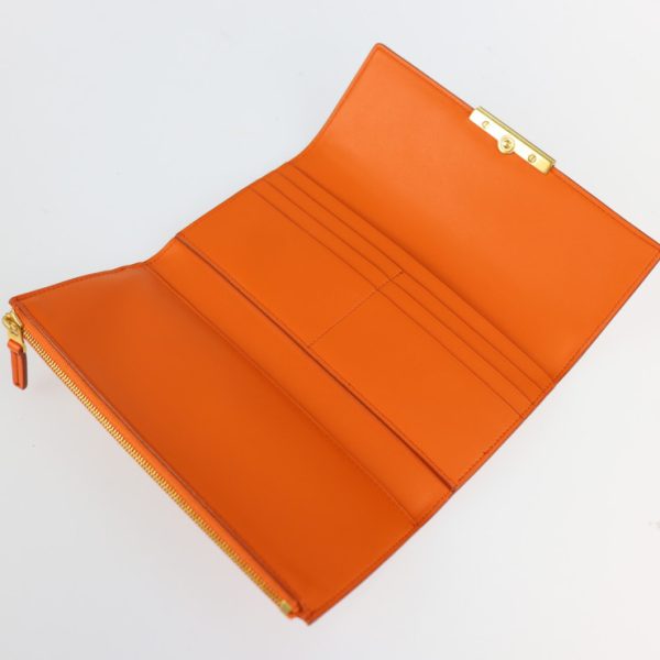 2229083007191 7 Bottega Veneta Continental Calf Leather Wallet Orange