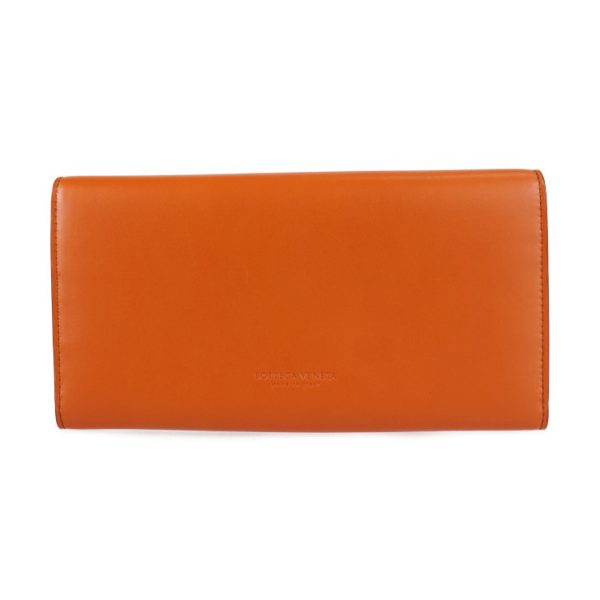 2229083007192 3 Bottega Veneta Continental Calf Leather Wallet Orange