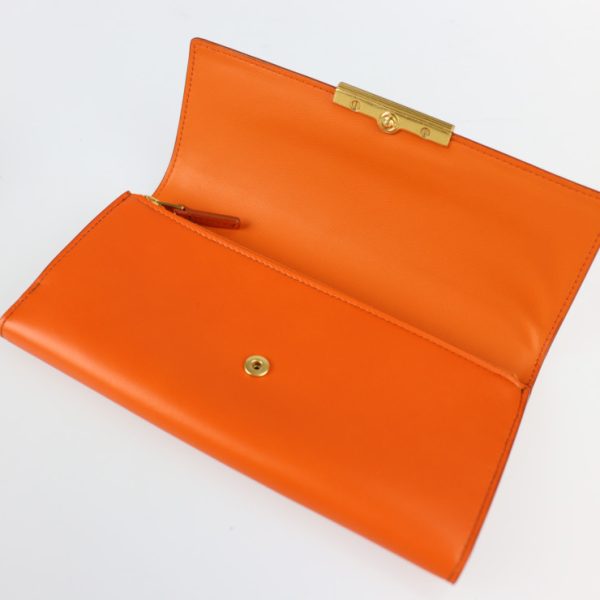 2229083007192 5 Bottega Veneta Continental Calf Leather Wallet Orange