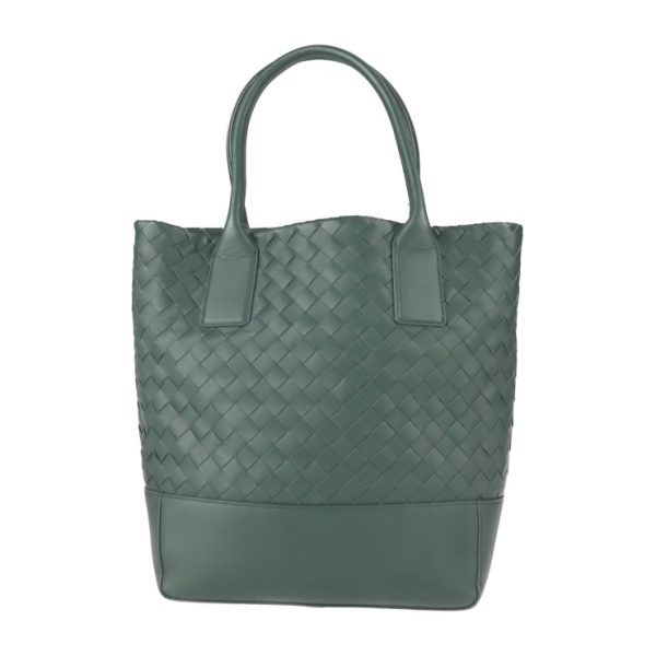 2229093007194 1 Bottega Veneta Intrecciato Leather Tote Bag Green