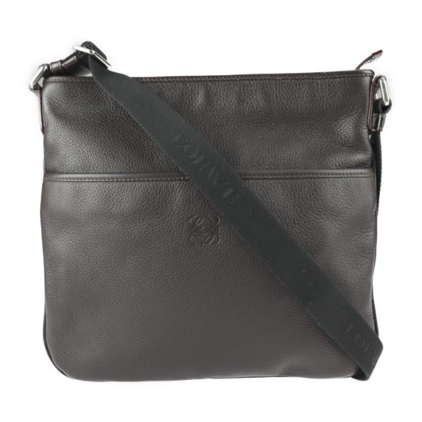 2229093007196 1 Loewe Calfskin Leather Crossbody Bag Dark Brown