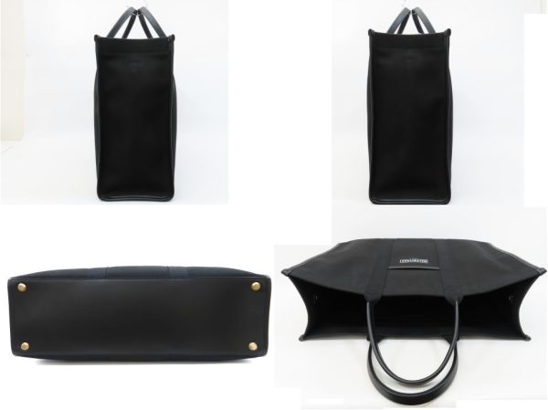 2230700906 03 Balenciaga Canvas Leather Large 2 Way Tote Bag Black