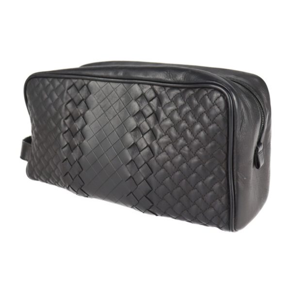 2231033007166 2 Bottega Veneta Intrecciato Leather Clutch Bag Black