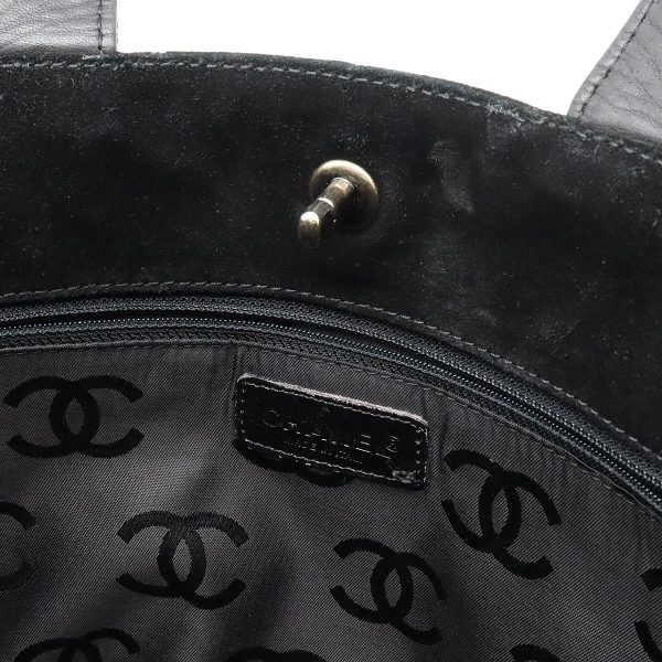 22350184 6 Chanel Wild Stitch Matelasse Leather Shoulder Bag Black