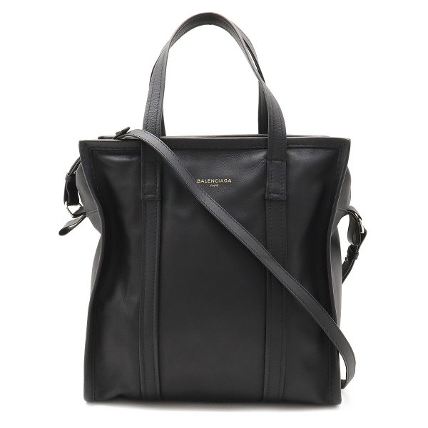 22350830 1 Balenciaga Bazaar Shopper Leather Shoulder Bag Black