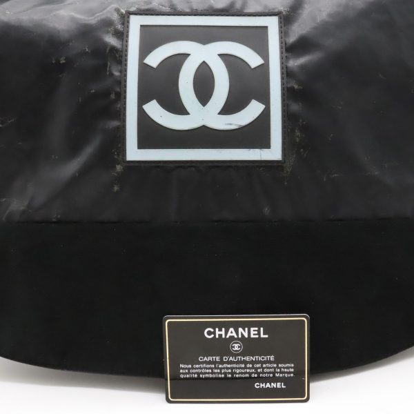 22371248 9 Chanel Suede Sports Line Cocomark Rubber Messenger Bag Black