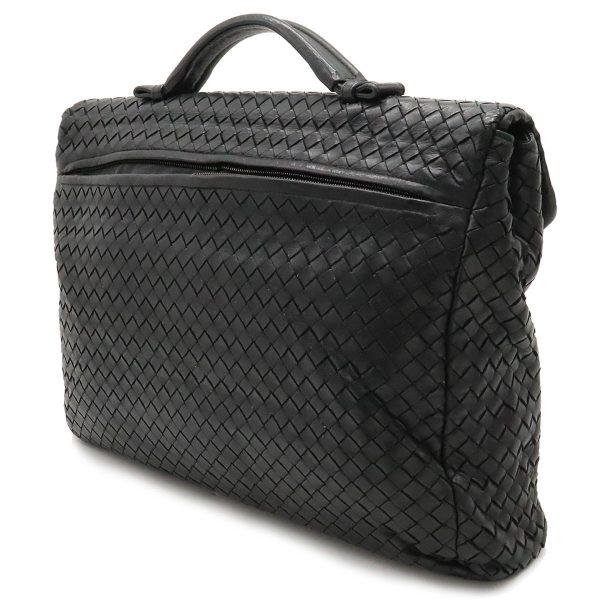 22401194 2 Bottega Veneta Intrecciato Briefcase Document Bag Leather Black