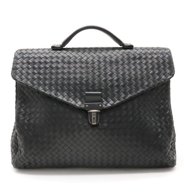 22410736 1 Bottega Veneta Intrecciato Briefcase Leather Business Bag Black