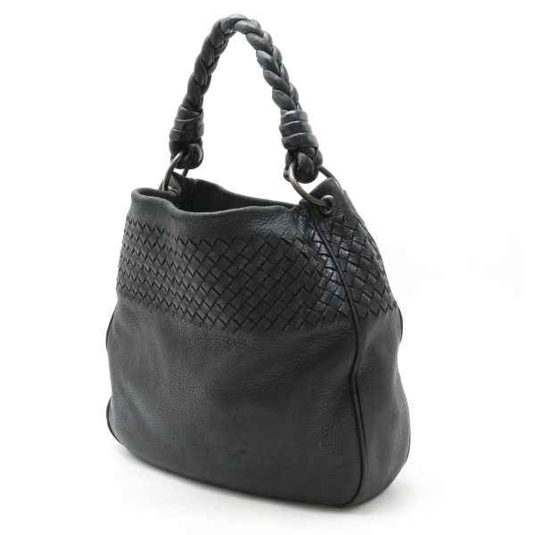 22410809 2 Bottega Veneta Intrecciato Shoulder Bag Leather Black