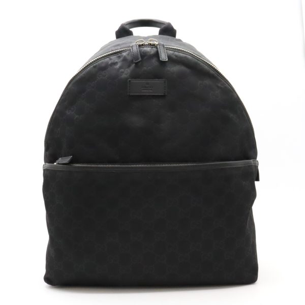 22411158 1 Gucci GG Nylon Backpack Leather Black Silver