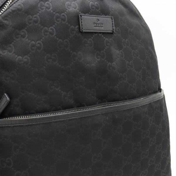 22411158 9 Gucci GG Nylon Backpack Leather Black Silver