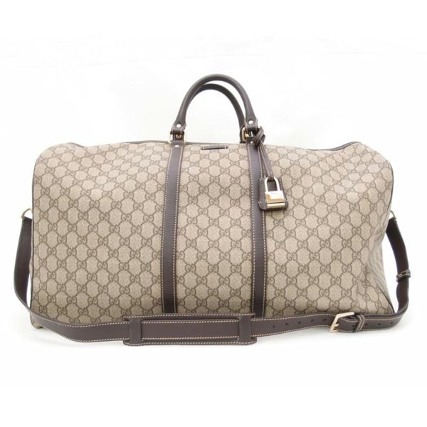 22415 1 Gucci GG Supreme Boston Bag Brown