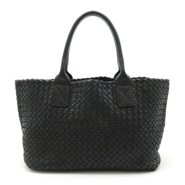 22420702 1 Bottega Veneta Intrecciato Cava PM Leather Tote Bag Black