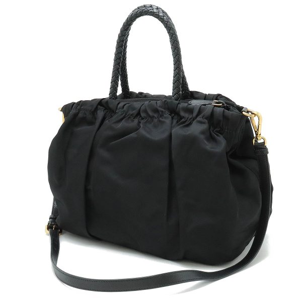 22430593 2 Prada Tessuto Bow Handbag Nylon Black