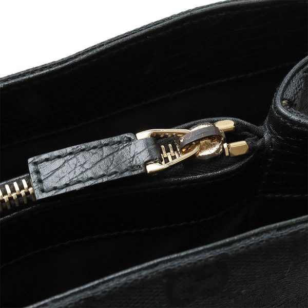 22431059 8 Gucci GG Canvas Handbag Tote Black Gold Hardware