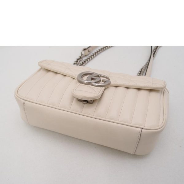 22736 3 Gucci GG Marmont Small Quilted Leather Shoulder Bag White