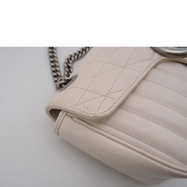 22736 7 Gucci GG Marmont Small Quilted Leather Shoulder Bag White