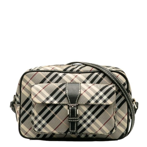 228 37482 1 Burberry Label Nova Check Leather Camera Bag Multicolor