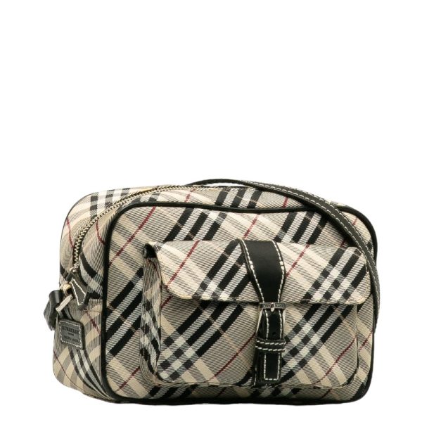 228 37482 2 Burberry Label Nova Check Leather Camera Bag Multicolor