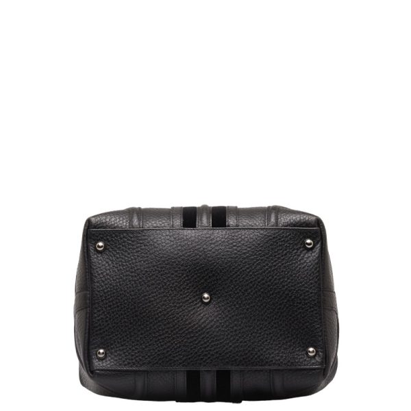 228 43782 4 Gucci Handbag Sherry Line Leather Black