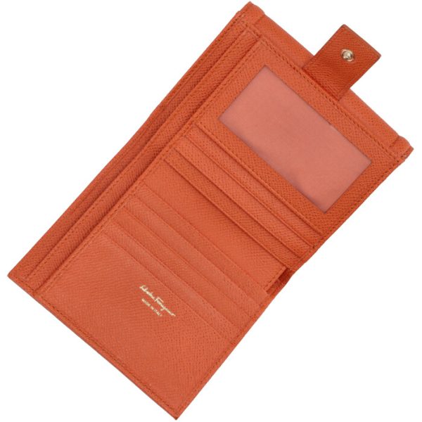 22c91100070516 4 Ferragamo Rose Ribbon Bifold Wallet Orange