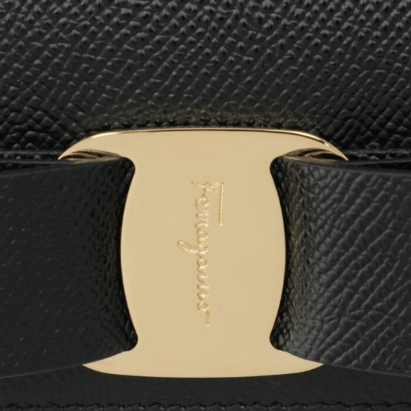 22d51500010010 3 Ferragamo Wallet Bifold New Vara Ribbon Mini Wallet Black