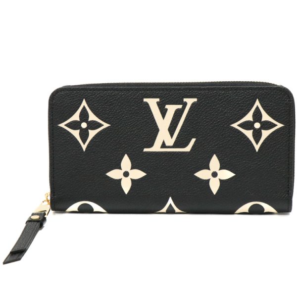 23 1281 01 Louis Vuitton Zippy Wallet Round Beige Black