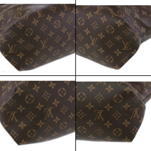 23 2832 07 Louis Vuitton Monogram Flower Zipped Leather 2 Way Tote Shoulder Bag Brown Black