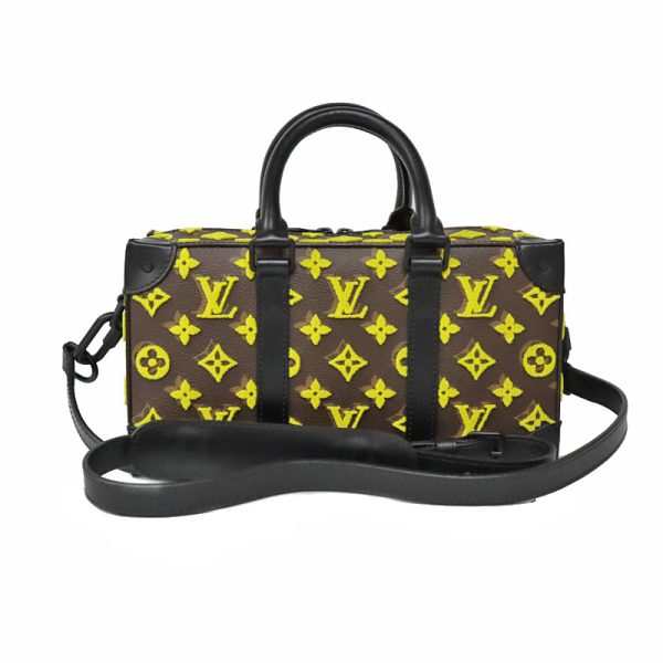 23 3455 1 Louis Vuitton Speedy Soft Trunk Brown x Yellow