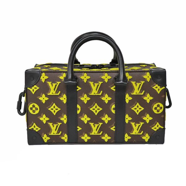 23 3455 3 Louis Vuitton Speedy Soft Trunk Brown x Yellow