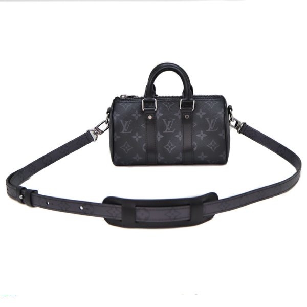 23 3642 1 Louis Vuitton Keepall XS Handbag Black Gray