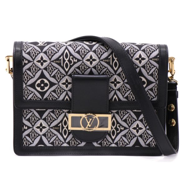 23 5632 02 Louis Vuitton Dauphine MM Shoulder Bag Black