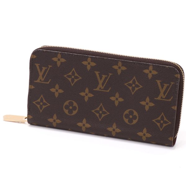 23 5779km22 0285 01 Louis Vuitton Monogram Round Zipper Wallet Bag Brown