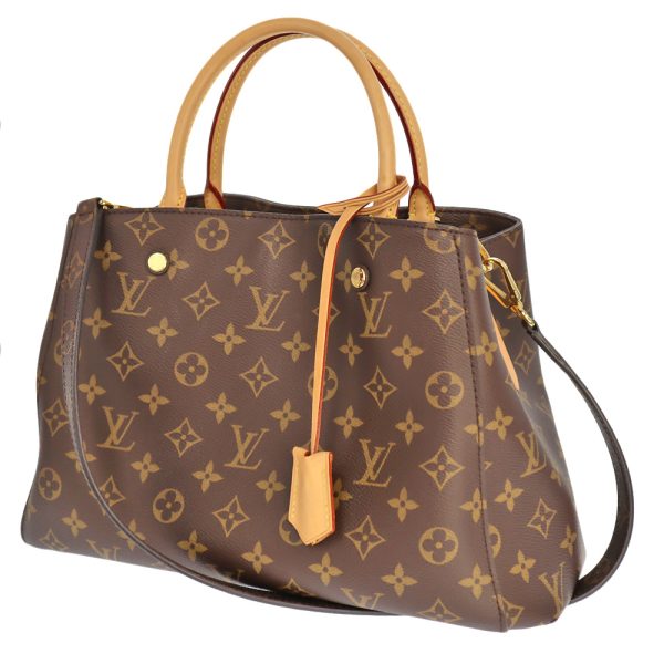 23 6001 Louis Vuitton Montaigne MM Handbag Brown