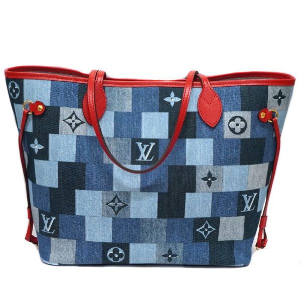 23 636 2 Louis Vuitton Patchwork Neverfull MM Tote Blue Red