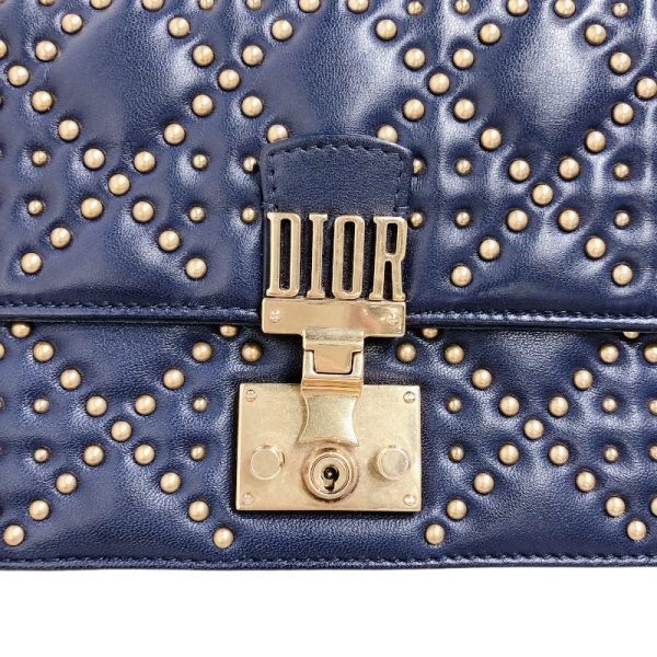 2300039595842 9 Christian Dior Flap Chain Lambskin Shoulder Bag Navy