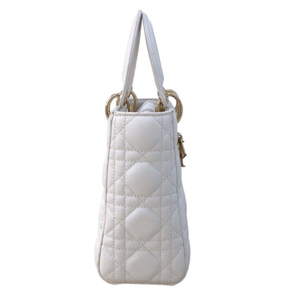 2300039894587 4 Christian Dior Lady Dior Small Lambskin Handbag White