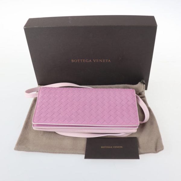 2301033002005 10 Bottega Veneta Shoulder Wallet Intrecciato Leather Lavender Pink