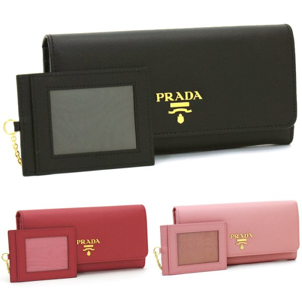 230110 wa1 13 1 PRADA Long Wallet Calfskin Leather Black