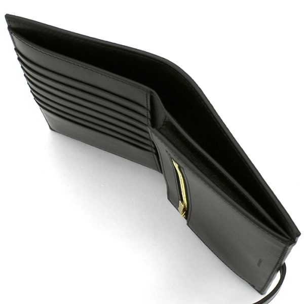 230110 wa1 8 4 Celine Medium Strap Wallet Leather Black