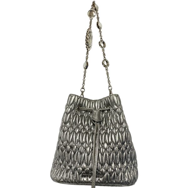 23013640 02 Miu Miu 5BE050 Bucket Bag Matelasse Crystal