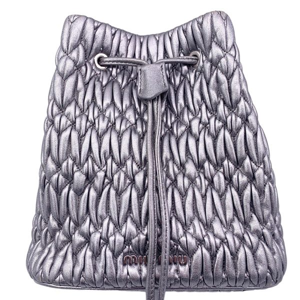 23013640 04 Miu Miu 5BE050 Bucket Bag Matelasse Crystal