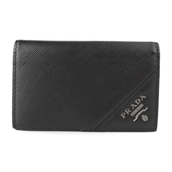 2302033007023 1 Prada Saffiano Metal Leather Card Case Black