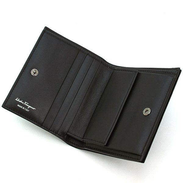 230204 wa10 4 5 Ferragamo Bifold Wallet Leather Black