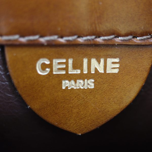 2303091001003 10 Celine Shoulder Bag Haraco Leather Beige Brown