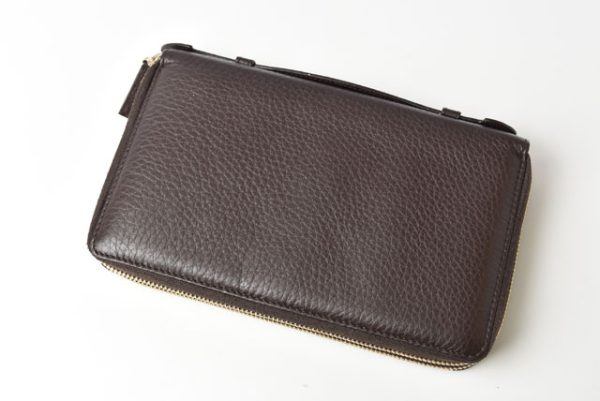 230311 g 3 GUCCI Clutch Pouch Soho Leather Brown