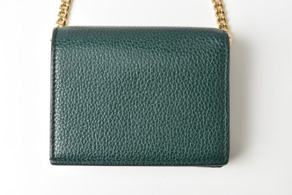 230313 g 4 GUCCI Chain Wallet Zumi Leather Green