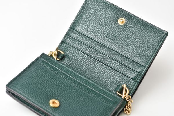 230313 g 6 GUCCI Chain Wallet Zumi Leather Green