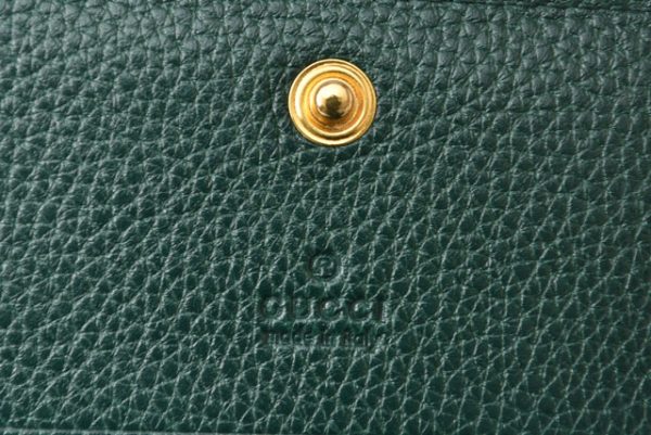 230313 g 8 GUCCI Chain Wallet Zumi Leather Green