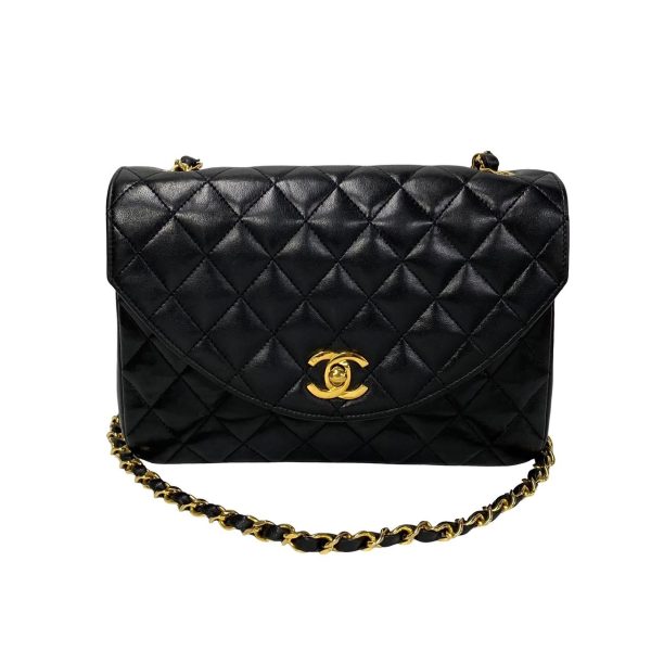 230318rvk 14007 3 Chanel Matelasse Coco Mark Turnlock Lambskin Shoulder Bag Black